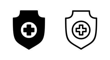 Uygulamalar ve web siteleri için sağlık sigortası simgesi. Sigorta sağlık belgesi ve sembolü