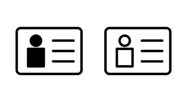 Uygulamalar ve web siteleri için lisans simgesi. Kimlik kartı simgesi. Sürücü ehliyeti, personel kimlik kartı 