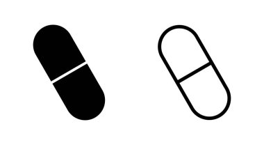 Uygulamalar ve web siteleri için hap simgesi. Kapsül simgesi. Uyuşturucu işareti ve sembol