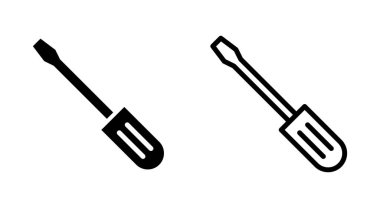 Uygulamalar ve web siteleri için tornavida simgesi. araç işareti ve sembol