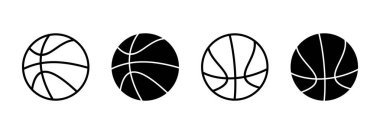 Basketbol ikonu vektörü. Basketbol tabelası ve sembol