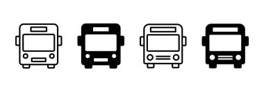 Otobüs simgesi vektörü. otobüs işareti ve sembol