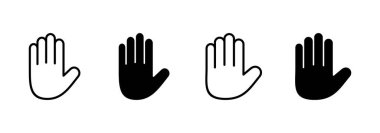 El simgesi vektörü. El işareti ve sembol. Avuç