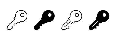 Anahtar simge vektörü. Anahtar işareti ve sembol.