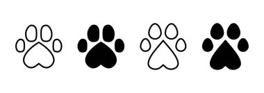 Pençe simgesi vektörü. Pençe izi ve sembol. köpek ya da kedi pençesi