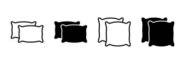 Yastık simgesi vektörü. Yastık işareti ve sembol. Rahat yumuşacık yastık.