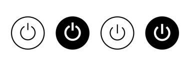 Güç simgesi vektörü. Güç Anahtarı işareti ve sembolü. Elektrik gücü.