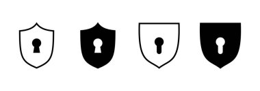 Güvenlik simgesi vektörü. Koruma işareti ve sembol. Özel hayat. vpn