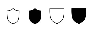 Kalkan simgesi vektörü. Koruma ikonu. Güvenlik işareti ve sembol