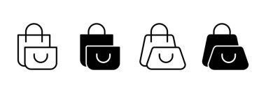 Alışveriş poşeti ikon vektörü. Alışveriş işareti ve sembol