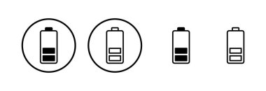 Batarya simgesi logosu tasarımı. Şarj işareti. pil şarj seviyesi