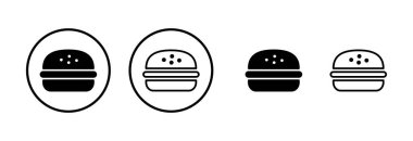 Burger ikon logo tasarımı. Hamburger ve sembol. hamburger