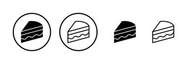 Pasta simgesi logosu tasarımı. Pasta işareti ve sembol. Doğum günü pastası simgesi