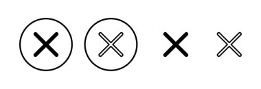 Simge logo tasarımını kapat. İşareti ve sembolü sil. çapraz işaret