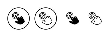 El tıklama simgesi logosu tasarımı. İşaret ve sembol. el imleç simgesi