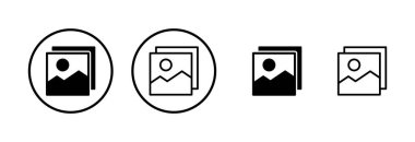 Resim simgesi logosu tasarımı. Fotoğraf galerisi işareti ve sembol. resim simgesi