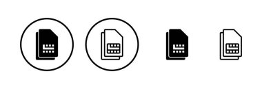 Sim kart simgesi logo tasarımı. çift sim kart işareti ve sembol