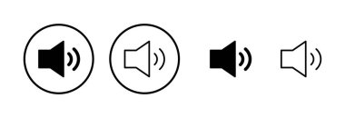 Hoparlör simgesi logosu tasarımı. Ses düzeyi ve sembol. Hoparlör ikonu. ses sembolü