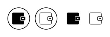 Cüzdan simgesi logosu tasarımı. cüzdan işareti ve sembol