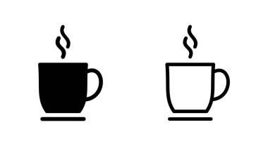 Uygulamalar ve web siteleri için kahve fincanı simgesi. Kahve işareti ve sembol.