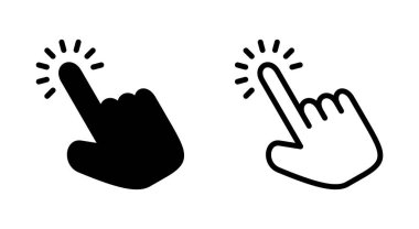 Uygulamalar ve web siteleri için el tıklama simgesi. İşaret ve sembol. el imleç simgesi