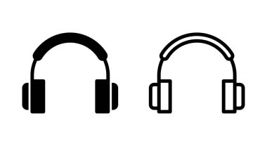 Uygulamalar ve web siteleri için kulaklık simgesi. İmza ve sembol.