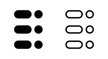 Uygulamalar ve web siteleri için menü simgesi. Web menü işareti ve sembol. Hamburger menüsü sembolü