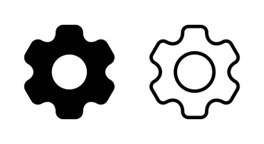 Uygulamalar ve web siteleri için simge simgesi ayarlanıyor. İşaret ve sembol. Vites İşareti