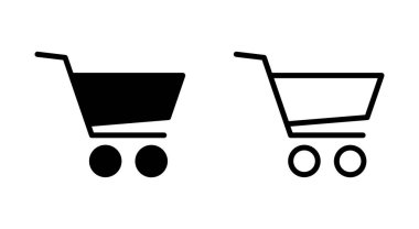 Uygulamalar ve web siteleri için simge alışverişi. Alışveriş arabası işareti ve sembol. Trolley simgesi