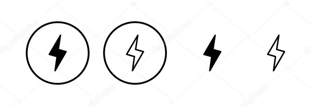 Lightning icon logo design. electric sign and symbol. power icon. energy sign