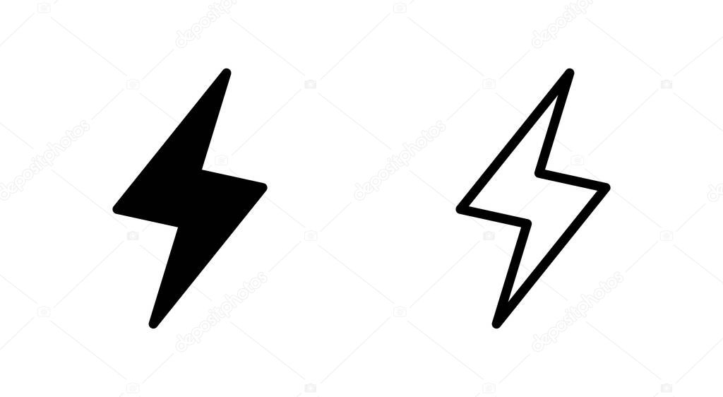 Lightning icon symbol for apps and websites. electric sign and symbol. power icon. energy sign