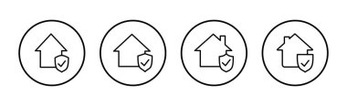 Ev sigortası ikonu vektörü. ev koruma işareti ve sembol