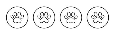 Pençe simgesi vektörü. Pençe izi ve sembol. köpek ya da kedi pençesi