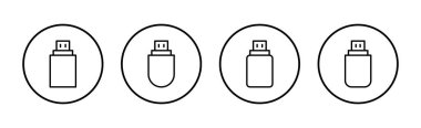 Usb simge vektörü. Flaş disk işareti ve sembol. Flash disk işareti.