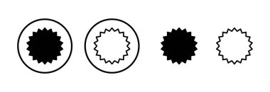 Rozet simgesi logosu tasarımı. Ödül ikon vektörü. İşaret ve sembollere ulaşın. Damga