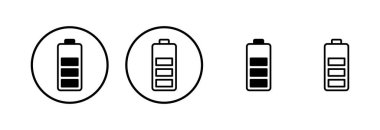 Batarya simgesi logosu tasarımı. Şarj işareti. pil şarj seviyesi