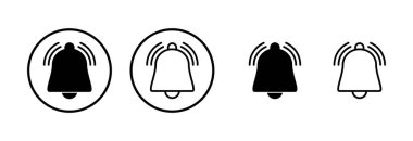 Bell simgesi logosu tasarımı. Web sitesi tasarımı için uyarı işareti ve sembol