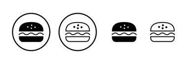 Burger ikon logo tasarımı. Hamburger ve sembol. hamburger