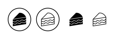 Pasta simgesi logosu tasarımı. Pasta işareti ve sembol. Doğum günü pastası simgesi