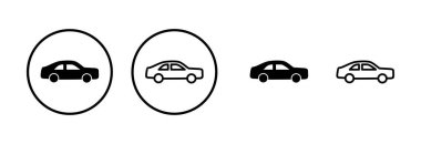 Araba simgesi logosu tasarımı. Araba işareti ve sembol. küçük sedan