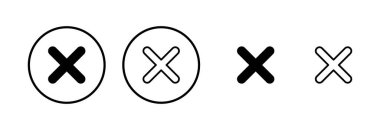 Simge logo tasarımını kapat. İşareti ve sembolü sil. çapraz işaret