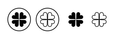 Yonca simgesi logosu tasarımı. Yonca işareti ve sembol. dört yapraklı yonca simgesi.