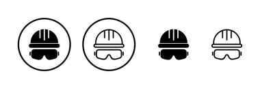 Kask simgesi logosu tasarımı. Motosiklet kaskı tabelası ve sembolü. İnşaat miğferi simgesi. Güvenlik kaskı