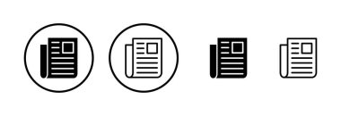 Gazete simgesi logosu tasarımı. Haber kağıdı işareti ve sembolize