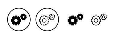 Simge logo tasarımı ayarlanıyor. İşaret ve sembol. Vites İşareti