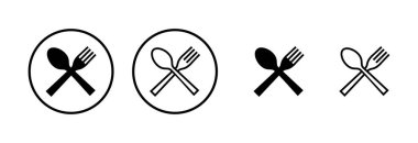 kaşık ve çatal simgesi logosu tasarımı. kaşık, çatal ve bıçak ikonu vektörü. Restoran işareti ve sembolü