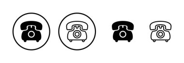 Telefon ikonu logosu tasarımı. telefon işareti ve sembol