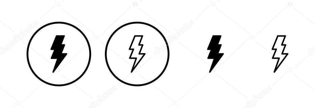 Lightning icon logo design. electric sign and symbol. power icon. energy sign