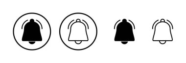 Bell simgesi logosu tasarımı. Web sitesi tasarımı için uyarı işareti ve sembol