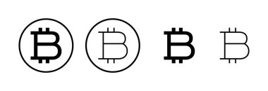 Bitcoin simge logosu tasarımı. Bitcoin işareti ve sembol. ödeme sembolü. şifreleme para birimi logosu